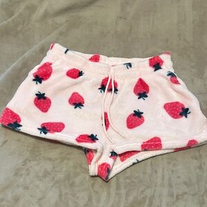Strawberry Print Women's Pajama Shorts